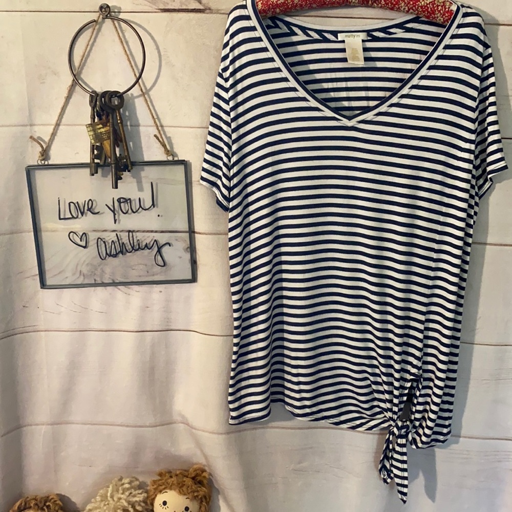 Matty M; Striped; T Shirt; Top; L